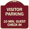 Signmission Reserved Parking Visitor Parking 10 Min. Guest Check In Heavy-Gauge Alum, 18" x 18", BU-1818-23018 A-DES-BU-1818-23018 - alternate 1